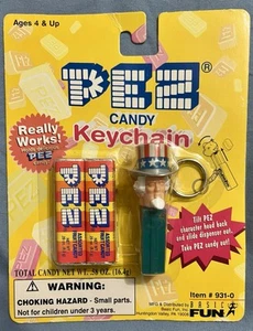 Vintage Basic Fun PEZ Candy Uncle Sam 2,5" groß Schlüsselanhänger Spender 1998 - Bild 1 von 2