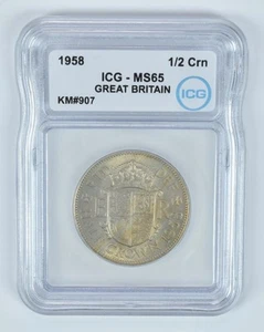 1958 Great Britain 1/2 Crown KM#907 MS65 ICG *9450 - Picture 1 of 3