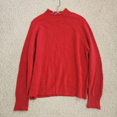 J экипажа высокий воротник свитер вишневый красный свернутый кромки шерсти Aplaca смесь женщин большой - Изображение 1 из 4