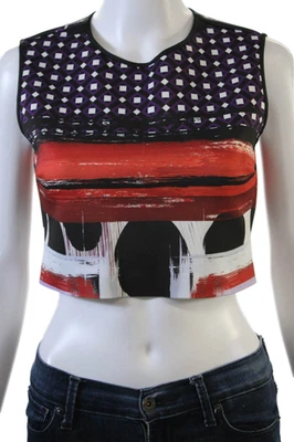 Clover Canyon Womens Geometric Print Cropped Tank Top Multi Colored Size Medium - Image 1 of 4