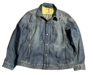 G-Star RAW Denim Jacket XL Button Front Faded Blue - Afbeelding 1 van 9