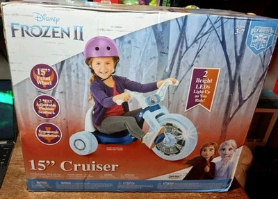 Frozen 2 Fly Wheels 15" Cruiser Ride-On Bike/Big Wheel Adjustable Seat Ages 3-7 - Image 1 of 4