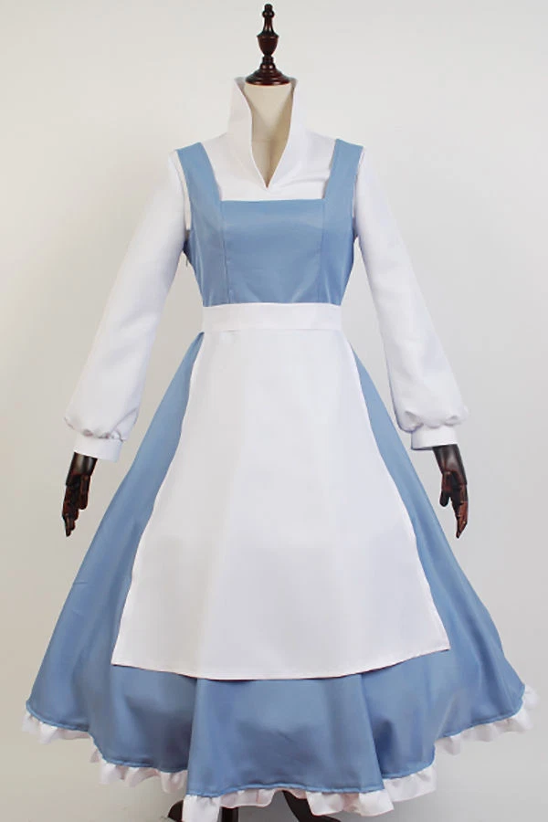 La Bella y la Bestia Disfraz Cosplay Delantal Traje Bella Vestido de Criada Foto 1 de 1