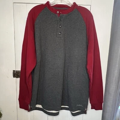 Suéter Cabela's Para Hombre Grande Algodón Dos Tonos Gris Rojo Manga Larga Con Botones Foto 1 de 4