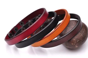 Lot 4PC Classic Fashion Genuine Leather Bracelet Cuff Wristband Single Wrap Men - Picture 1 of 10