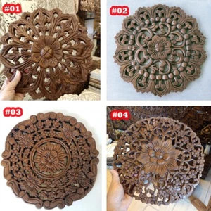 Carved wood Thai pattern teak wood pattern decor the wall ceiling a lamp 30 cm - Picture 1 of 9