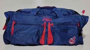 30" LARGE Vintage MLB Cleveland Indians Chief Wahoo Zip Gym Duffel Bag - Picture 1 of 12