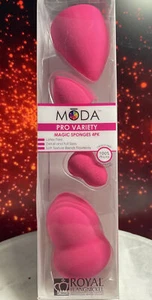 Esponjas de mezcla de belleza MODA by Royal & Langnickel ~ 4 piezas variedad profesional ~ nuevas en caja - Imagen 1 de 1