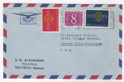 19 de octubre 1960. Correo aéreo. Amsterdam a Garden City, EE. UU. Foto 1 de 2