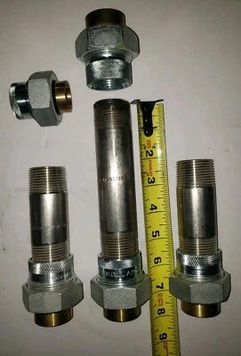 LOTE DE (5) UNIONES DIELÉCTRICAS (4) 1" y (1) 3/4" más (7) pezones de acero inoxidable Foto 1 de 4