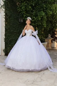 Womens Dresses For Wedding Long Sweetheart Off The Shoulder Ball Gown Plus Size - Picture 1 of 6