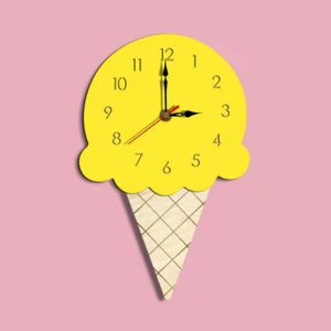 Ice Cream Wall Clock Moddrn Design Acrylic Watch Decor Living Room Quartz Needle - Picture 1 of 17