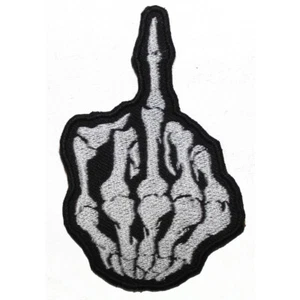 Insignia de parche bordado de dedo medio para ropa - Imagen 1 de 1