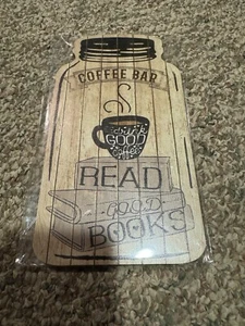Coffee Bar Read Good Books Wooden Sign - Picture 1 of 2