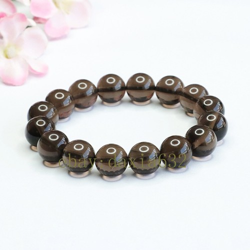 VALENTINO Bracciale elastico pietre preziose ossidiana marrone ghiaccio naturale 8mm、10mm、12mm、14mm