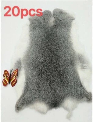20 PIEZAS Piel de Conejo Piel Piel de Piel Real Piel para Prendas de Entrenamiento de Animales Acero Gris Foto 1 de 4