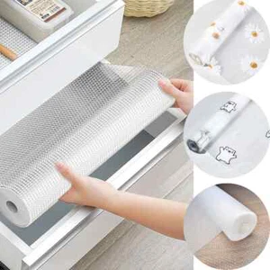 30x100cm Kitchen Shelf Liners EVA Drawers Pad Storage Cupboard Mat Non-Adhesive - Picture 1 of 13