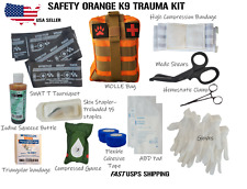 NEW K9 Tactical MOLLE First Aid IFAK Orange Trauma Kit- stop the bleed