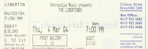 LIBERTINES Live Tour Ticket 4 March 2004 (Colston Hall, Bristol) - Picture 1 of 1