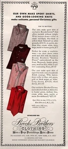 Camisas de ropa de los Brooks Brothers 1966 con botones anuncio en color original - Imagen 1 de 1