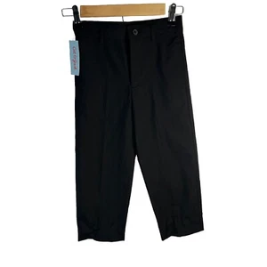 Cat & Jack Boy's Black Dress Pants Size 6 Straight Wide Leg New Adjustable Waist - Picture 1 of 11