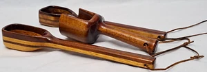 Hand Carved Whittled Multi Wooden Spoons & Scoop Rustic Primitive Glazed Vintage - Picture 1 of 24