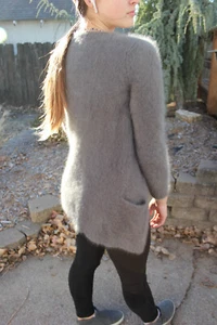 SO FUZZY! Soft sexy sensual 80% angora Scocia New Cloud cardigan by Theory! WOW! - Picture 1 of 24