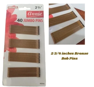 Annie 2 3/4'' Bobby Pins Bronze Hair jumbo Pins Bob Pins 40 Pack - Picture 1 of 5