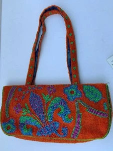 F S P BEADED HANDBAG / PURSE MULTICOLORED - Picture 1 of 7