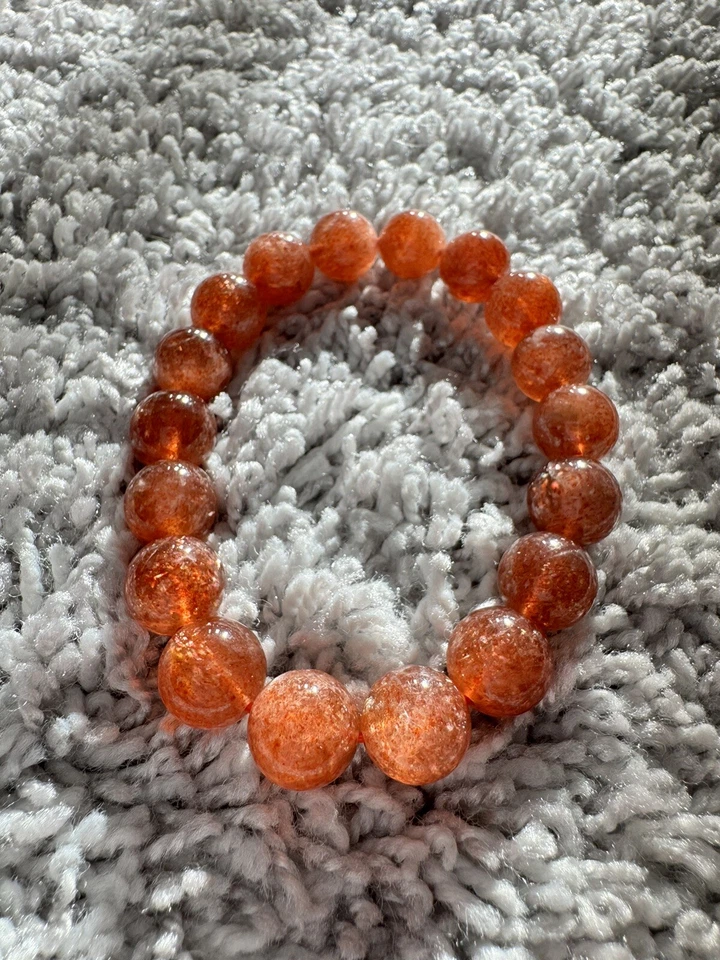 11 мм натуральный солнечный камень круглый бисер браслет кристалл камень - Изображение 1 из 4