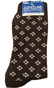 Men's Fashion Novelty Casual Dress Brown diamond socks Size 6-12 - Picture 1 of 3
