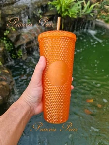 Starbucks Thailand Exclusive Orange Bling Studded Cup Cold Venti 2022 US Seller - Bild 1 von 4