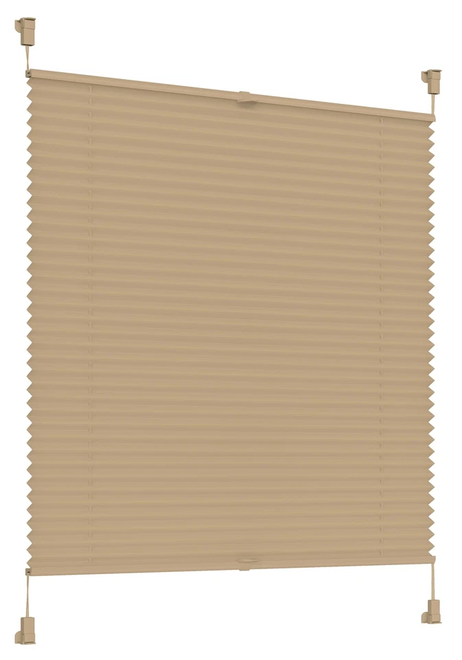 Plissee beige 80cm X 100cm Wabenplisee Klemmfix Faltrollo Plisseerollo verspannt
