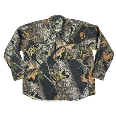 Vtg Cabelas Shirt Mens 2XLT Tall Camo Long Sleeve Mossy Oak Shadow Leaf Hunting - Image 1 of 4