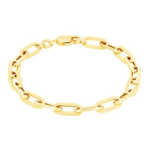 10k Yellow Gold Paperclip 2mm-7mm Chain Cable Rolo Bracelet Mens Womens 7" - 8" - Picture 1 of 77