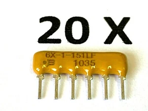 150R, 5x150 Ohm, 2%, 6pol. BOURNS, 4606X-101-151LF, Arrays, Netzwerk, 20 Stück - Picture 1 of 4