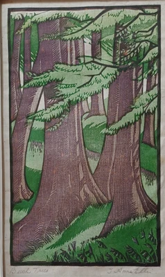 Ivy Anne Ellis RBSA 1897 – 1984 - "Haya" Color Original Linocorte Foto 1 de 4