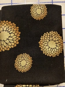Baumwollstoff Fat Quarter schwarz mit Gold/Kupfer Mamas - Bild 1 von 2