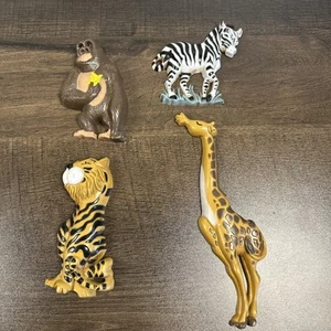 1995 Home Interiors Burwood Jungle Safari Zoo Animals Wall Plaques Set Of 4 A2 - Picture 1 of 20