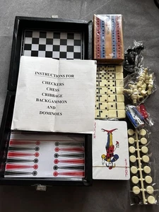 6 In 1 Travel Games Compendium In Padded Vinyl Case - Picture 1 of 8