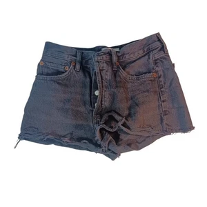 AGOLDE Parker Cutoff Shorts Nero Denim Taglia 24 | High Rise Vintage Orlo Grezzo - Foto 1 di 6