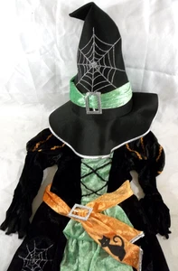Witch Halloween or Play Costume Dress with Hat Girls Size Small - Picture 1 of 21