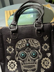 Montana West DETALLE CALAVERA DE AZÚCAR IMITACIÓN CUERO con plata turquesa - Imagen 1 de 17