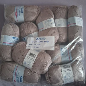 Patons Cotton 4ply 100g × 10 Balls (Shade - Taupe 1748) - Picture 1 of 8