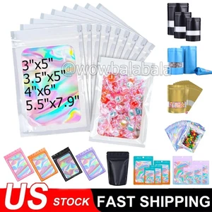 100-1000X Wiederverschließbare Mylarfolienbeutel Geruchsdicht Reißverschluss Lebensmittel Aufbewahrung Beutel - Bild 1 von 64
