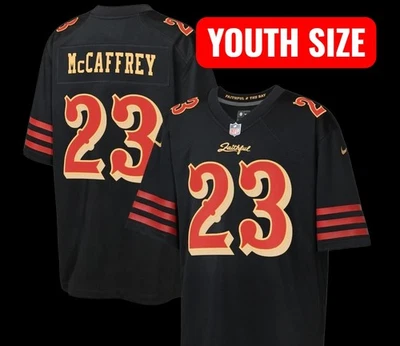 JERSEY COSIDO JOVEN GRANDE F.U.S.E 49ERS Christian McCaffrey rivalidades ¡¡nuevo con etiquetas!!! Foto 1 de 4