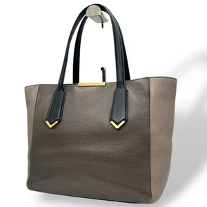 Authentic Marc by Marc Jacobs Brown Leather Tote Bag A4 Storage Gold Hardware - Picture 1 of 10