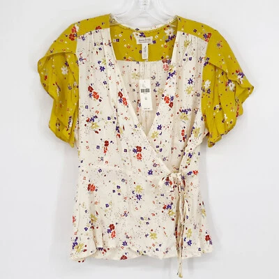 Top Meadow Rue ANTHROPOLOGIE 10 True Wrap Boho Beachy Prarie Cottagecore Foto 1 de 4