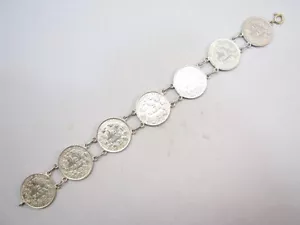 Münzen Armband 1/2 Mark 900 Silber mit 14K 585 Gold Verschluss Coins Bracelet - Bild 1 von 5