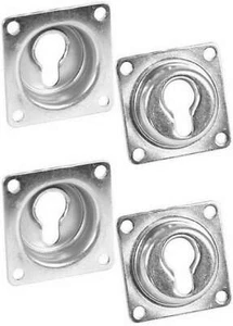 2 x Aufnahme Tischverbinder silber Einbauflansche Einhängvorrichtung für Tisch - Picture 1 of 8